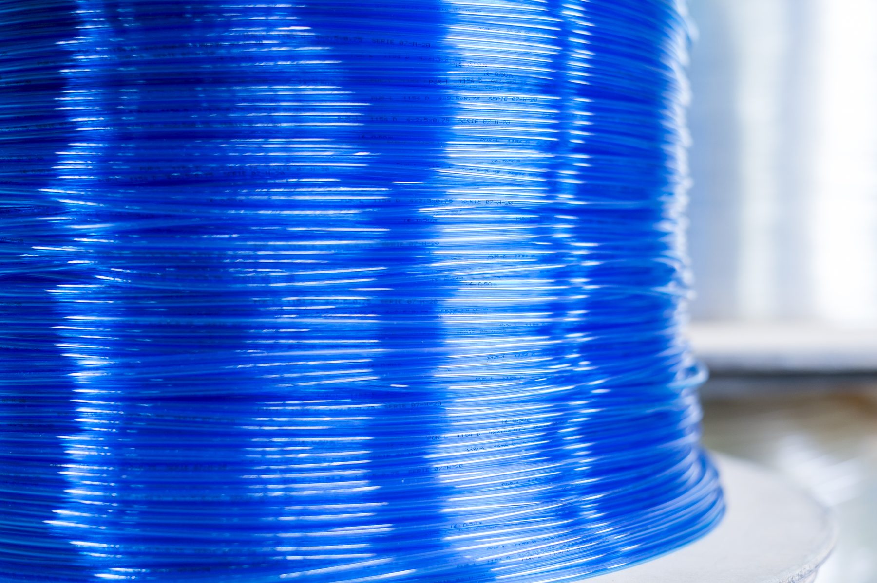 Plastic hoses, detail view