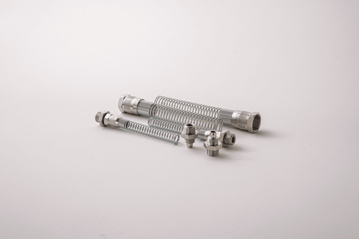 Metallverschraubungen mit Knickschutzfeder – eba pneumatic